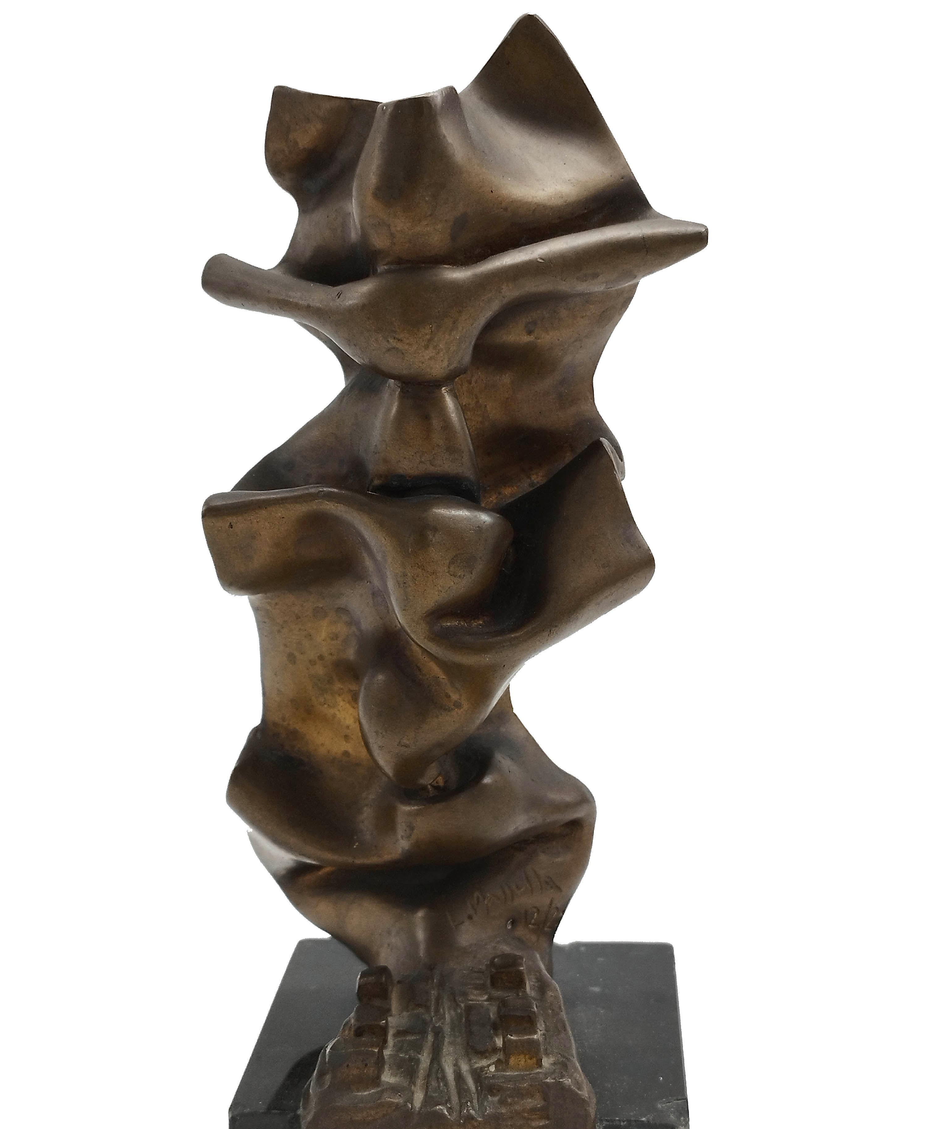 Fin du 20e siècle Sculpture en bronze Stele signée Luigi Mazzella et numérotée 12/200, Italie 1986