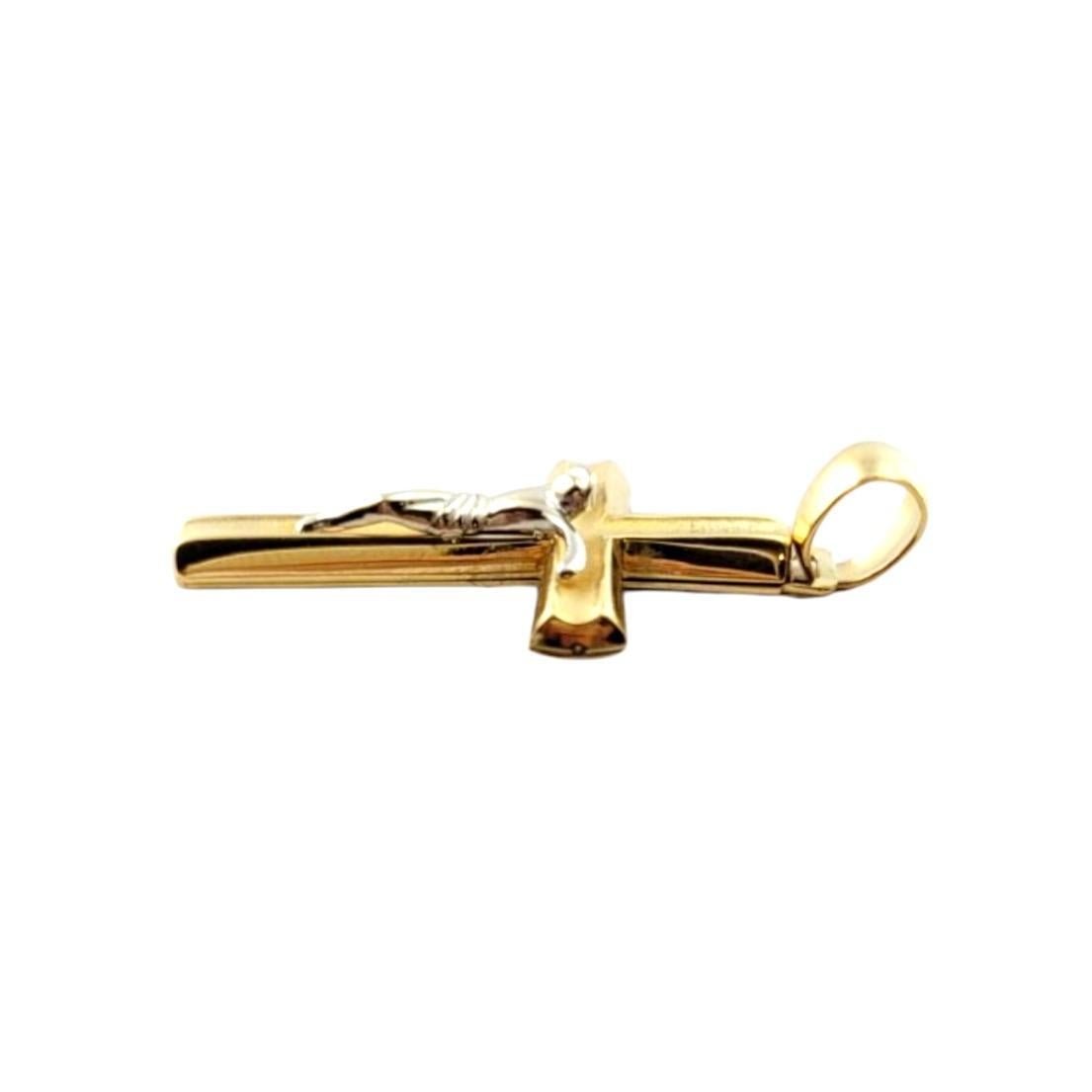 Donna Ciondolo Crocifisso a 2 toni in oro giallo 18 carati Stella #21519 in vendita