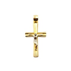 Stella 18 Karat Yellow Gold 2 Tone Crucifix Pendant #21519