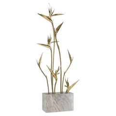 Stella 7 - Brass Sculpture; Marble Vase; Flower Inspired Sculpture;