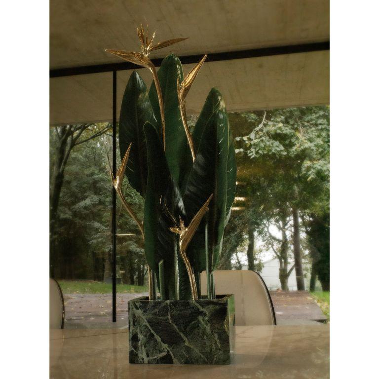 XXI secolo e contemporaneo Stella 7 - Vaso decorativo biofilo in marmo verde Alphi in vendita