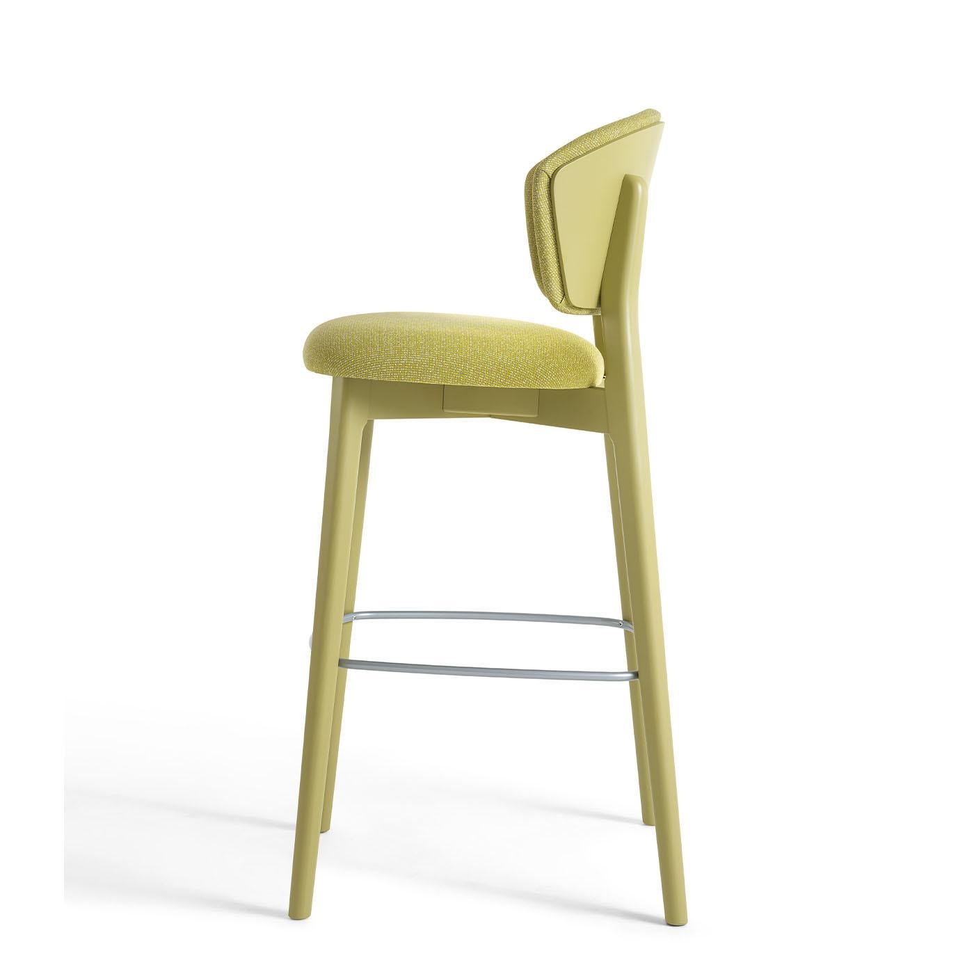 Wood Stella 818 Lime Stool by Matteo Ragni For Sale