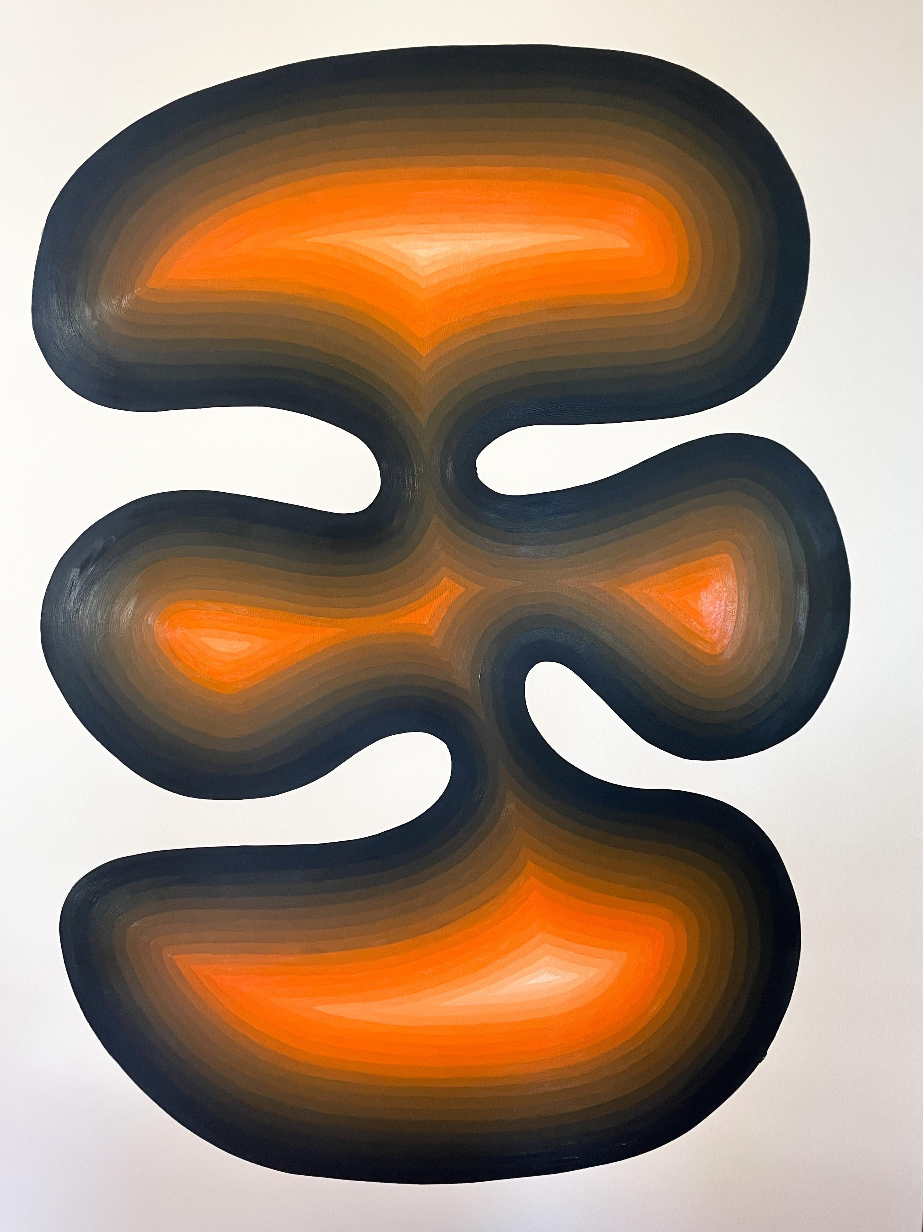 Abstract Organic Orange Shape - Mixed Media Art by Stella Alesi