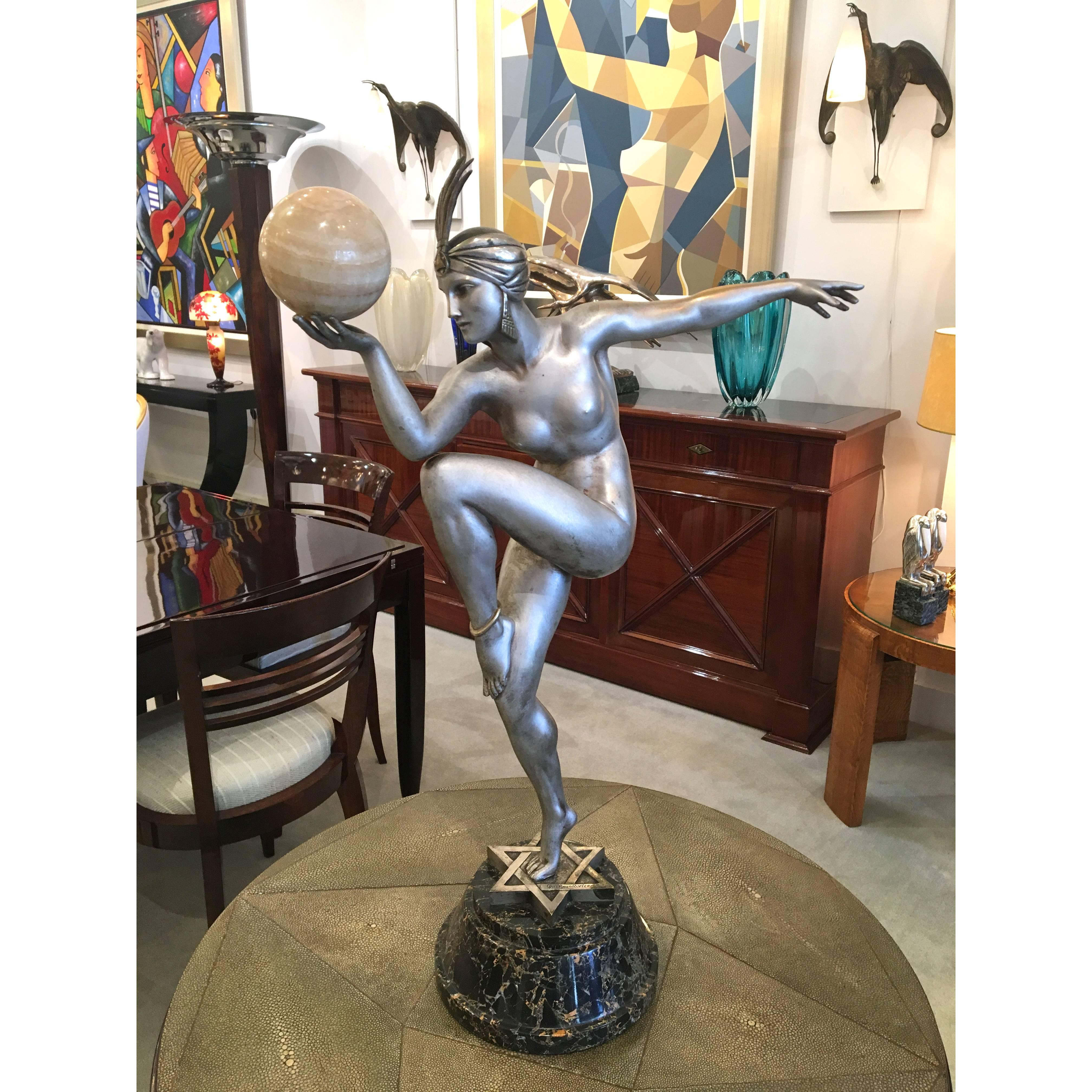French Stella Art Deco Sculpture by Maurice Guiraud-Riviere For Sale