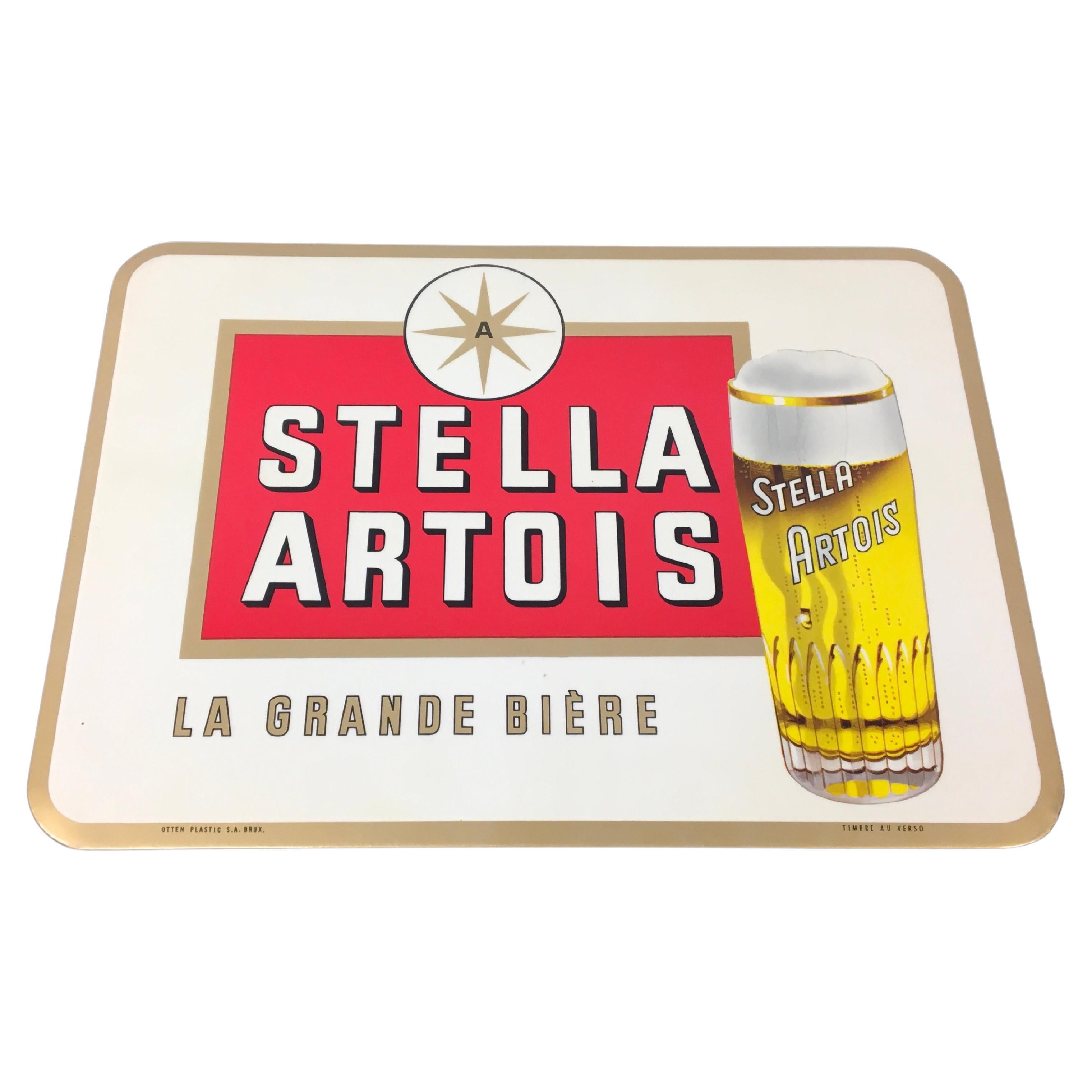Stella Artois Belgian Beer Sign by Rob Otten, 1960s For Sale