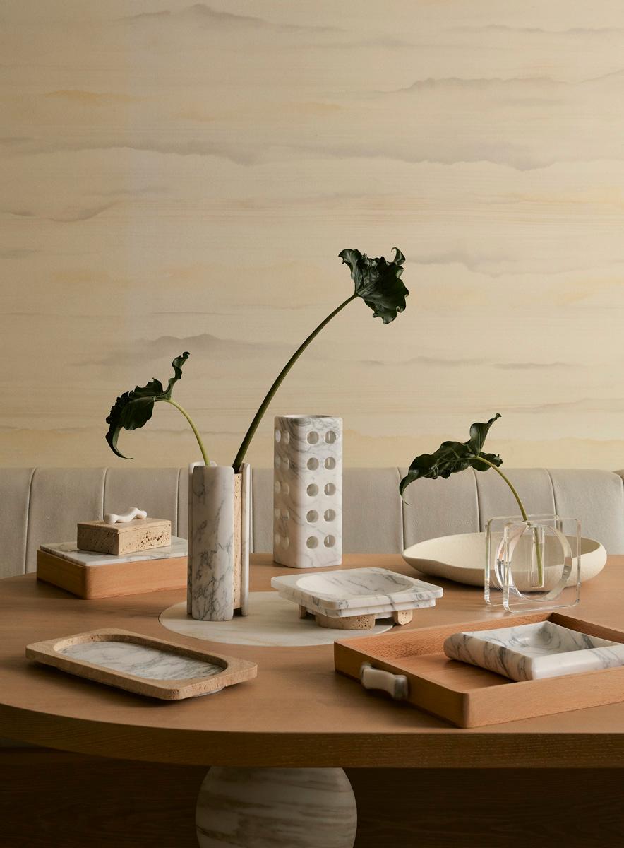 Moderno Stella Box Travertino e Arabescato di Greg Natale in vendita