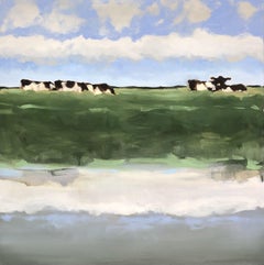 Mucche al pascolo, Pittura, Olio su tela