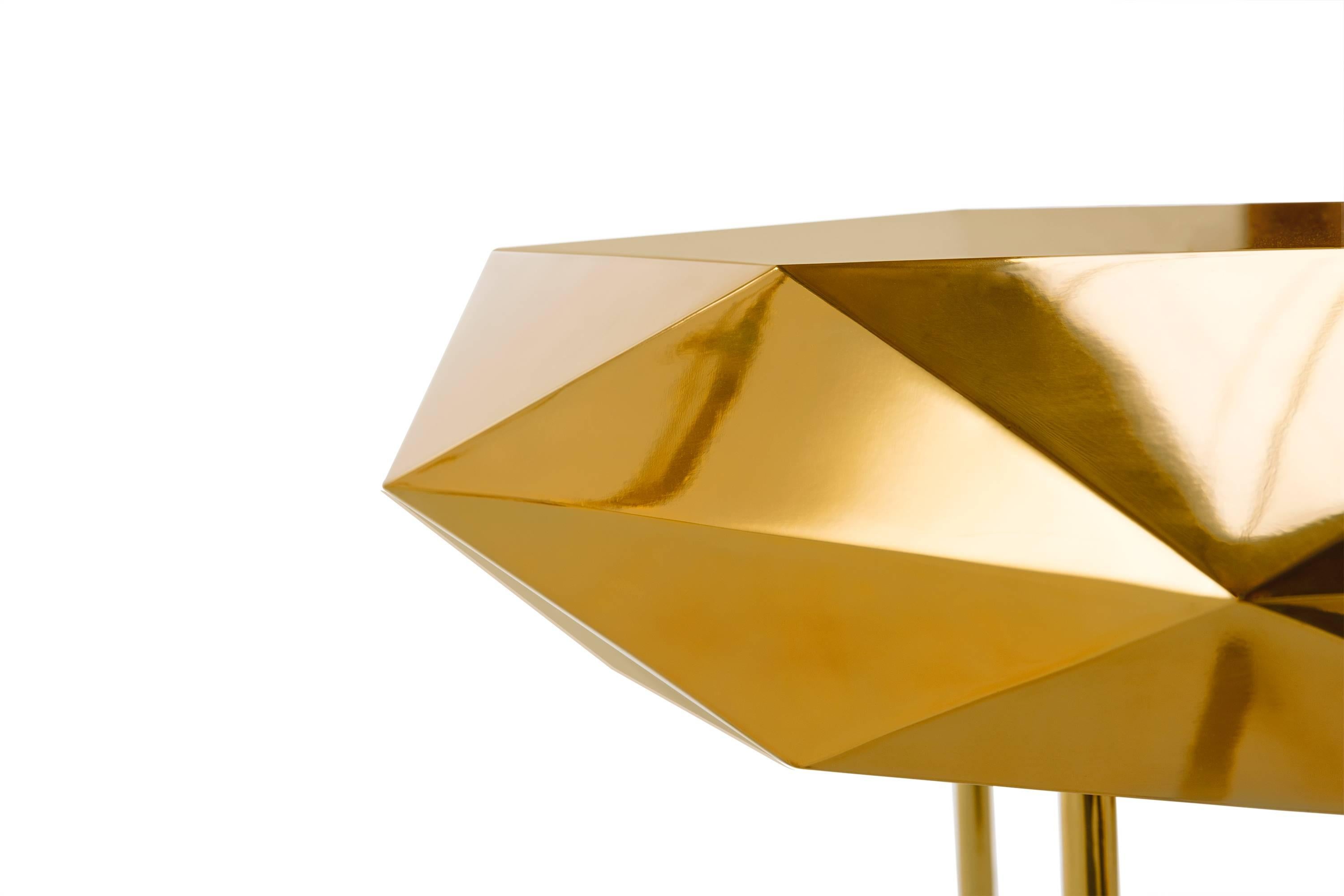 Indian Stella Coffee Table Medium Gold by Nika Zupanc for Scarlet Splendour For Sale