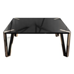 "Stella" Coffee Table With Bronze, Handcrafted, Istanbul