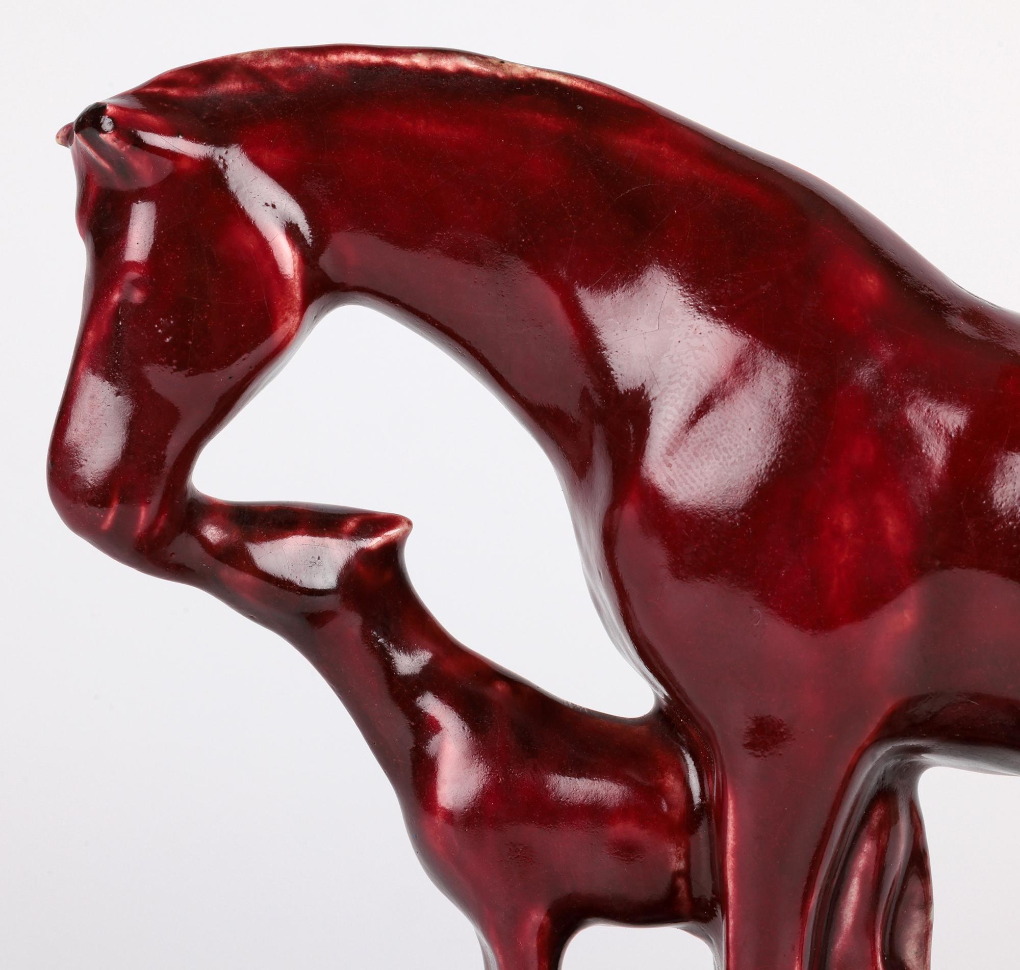 Figura di cavalla e puledro smaltata di Stella Crofts Art Pottery 1944 in vendita 5