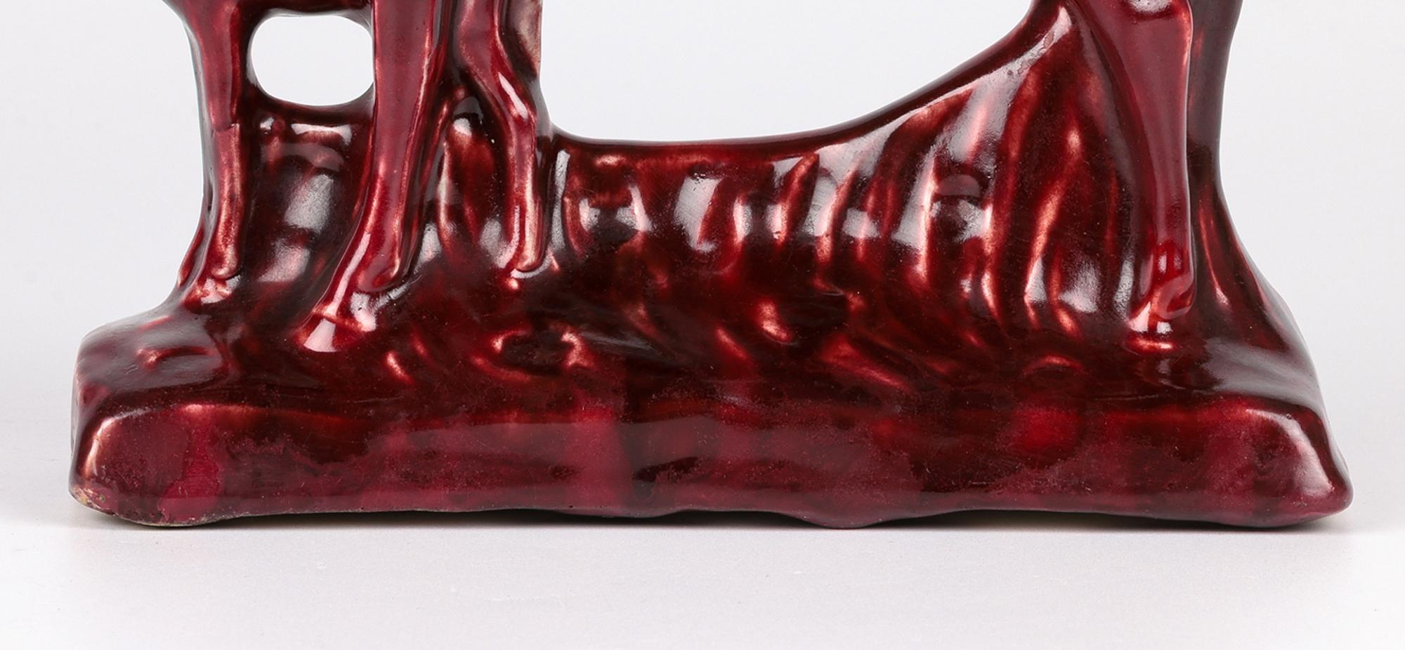 Figura di cavalla e puledro smaltata di Stella Crofts Art Pottery 1944 in vendita 6