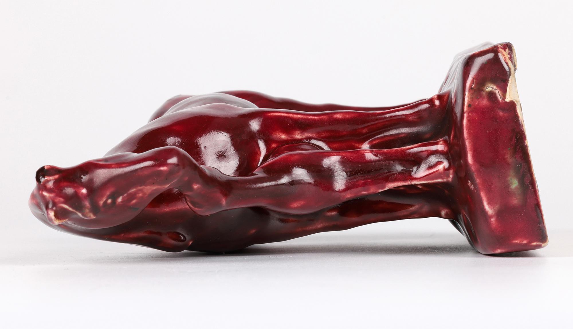 Art Déco Figura di cavalla e puledro smaltata di Stella Crofts Art Pottery 1944 in vendita