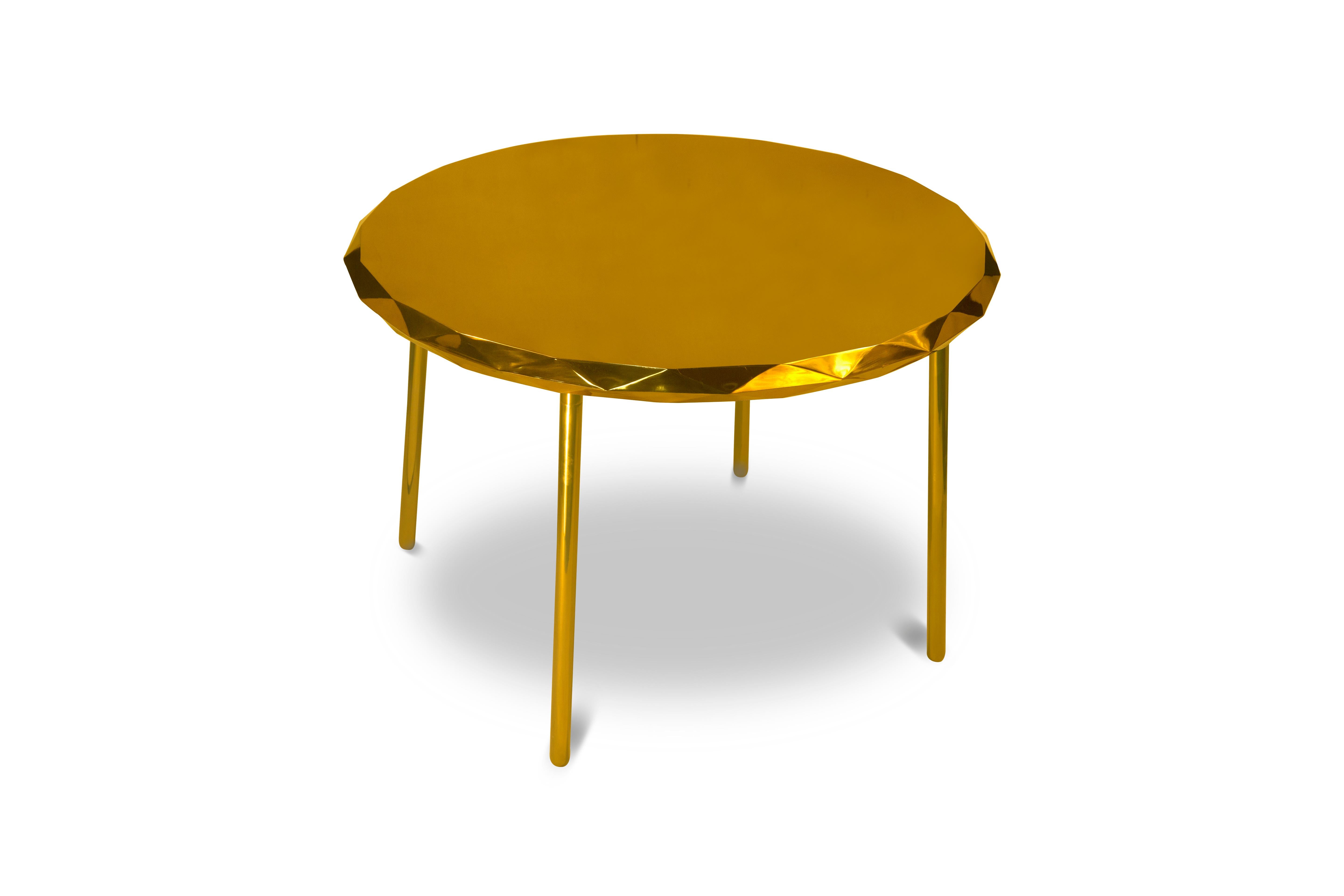 Indian Stella Dining Table Gold by Nika Zupanc for Scarlet Splendour For Sale