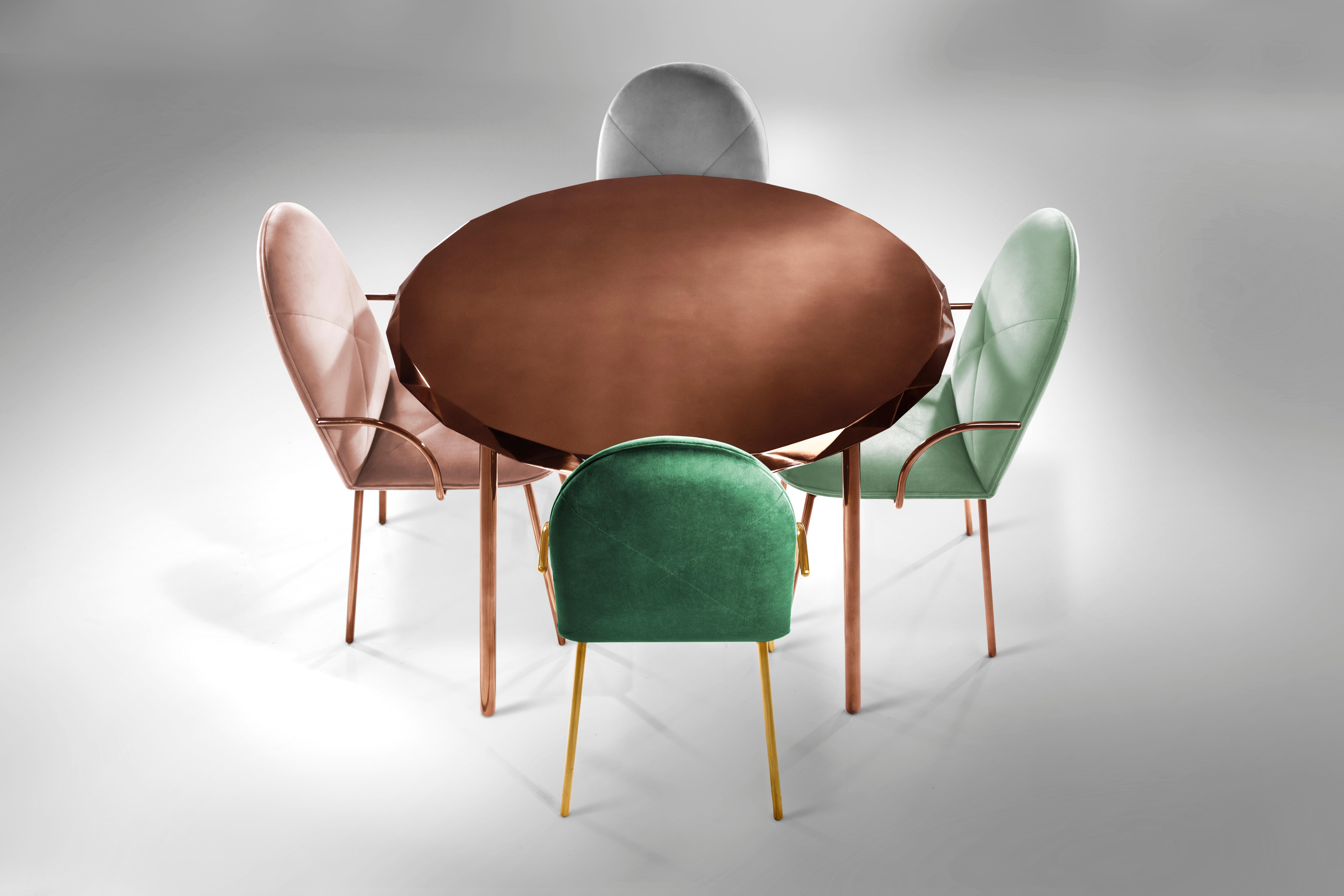 Modern Stella Dining Table Rose Gold by Nika Zupanc For Sale