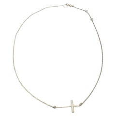 STELLA 
DOT Sterling Silver Sideway Cross Necklace #17617