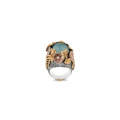 Stella Flame 14K & Sterling Silver Mystery Garden Aquamarine Statement Ring