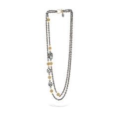 Stella Flame 18K Gold And Sterling Tahitian Pearl and Diamond Statement Chain