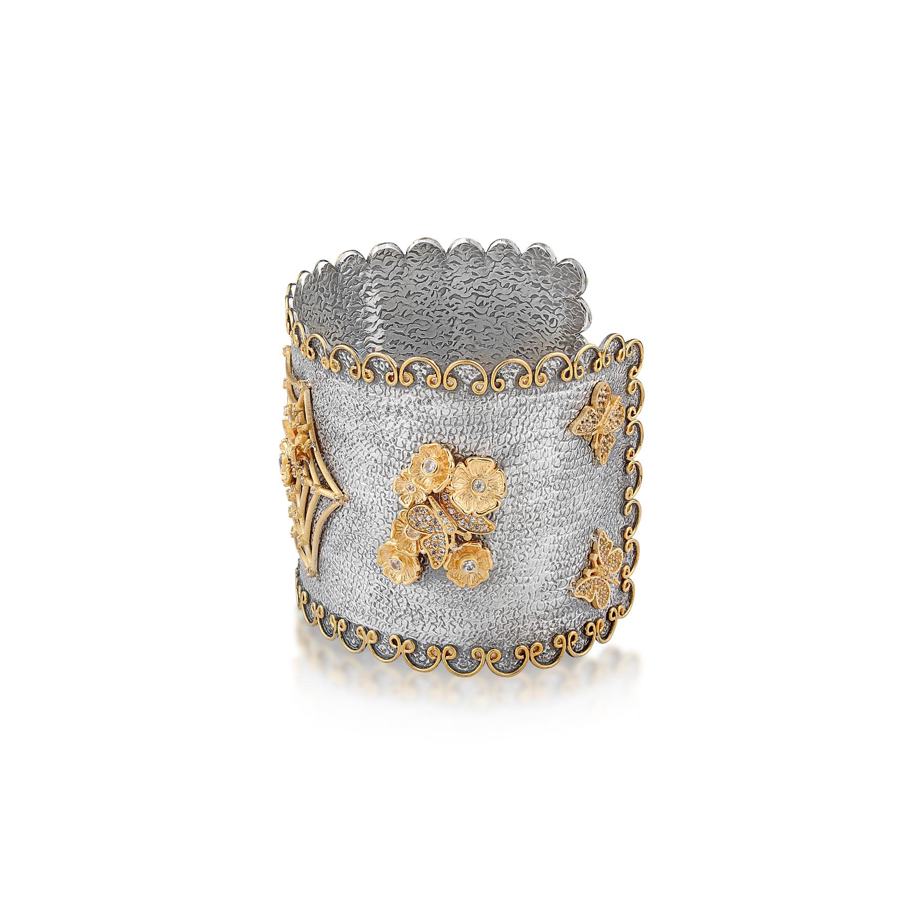 Artigiano Bracciale Stella Flame 24K/14K e Sterling Enchanted Web in vendita
