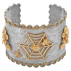 Bracelet manchette Stella Flame 24 carats 14 carats et argent sterling enchanté