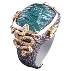 Stella Flame's Unique 14k Gold, Emerald, Spinel, White Sapphire Firenze Too Ring
