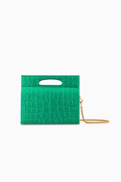 Stella Handbag Mini Emerald Stamped Satin