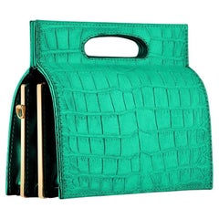 Stella Handbag Mini Emerald Stamped Satin