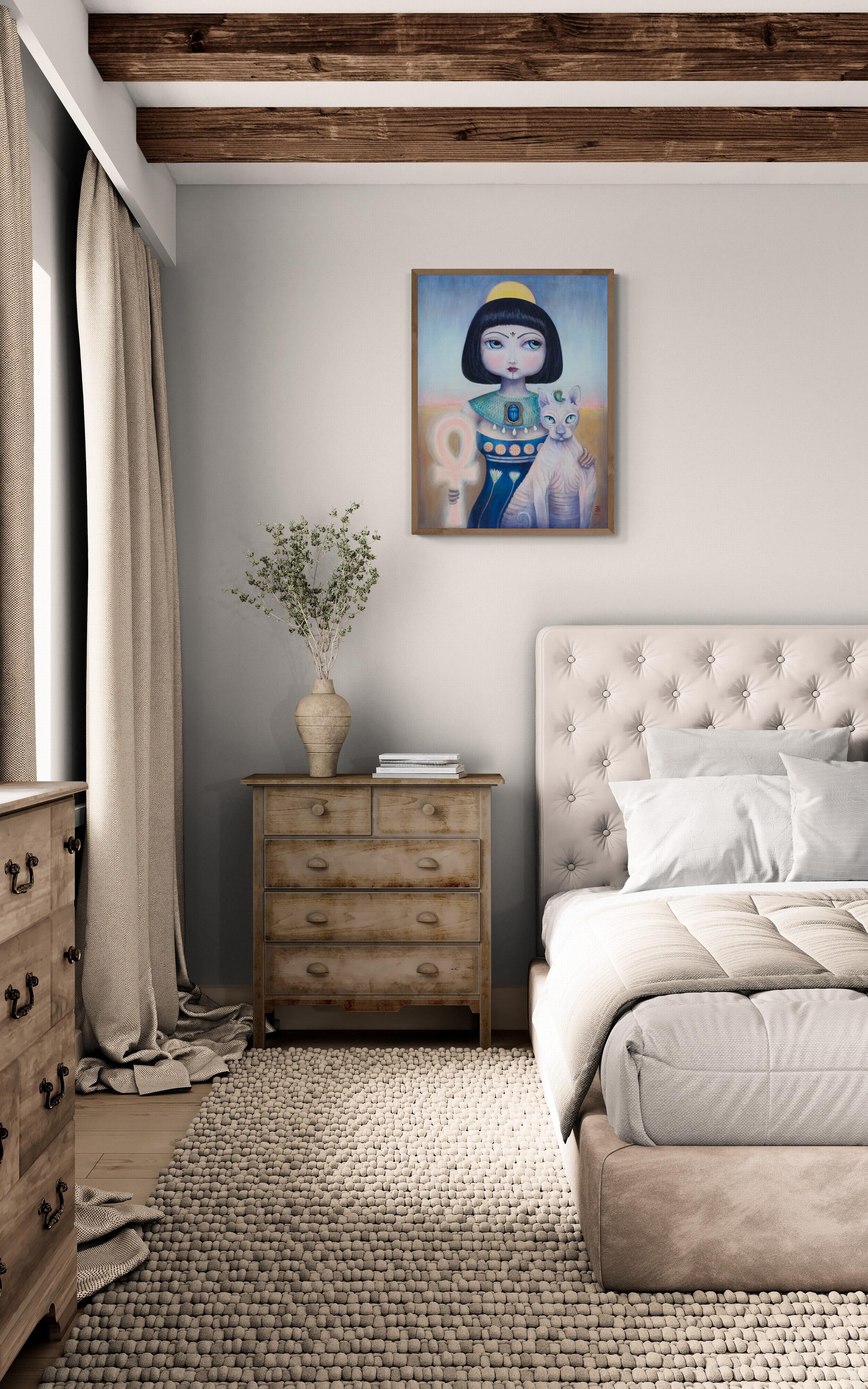 Cleopatra (Pittura a olio, Simbolista, Culture antiche, Pop, Surreale, ~40% OFF) - Painting Surrealismo di Stella Jae