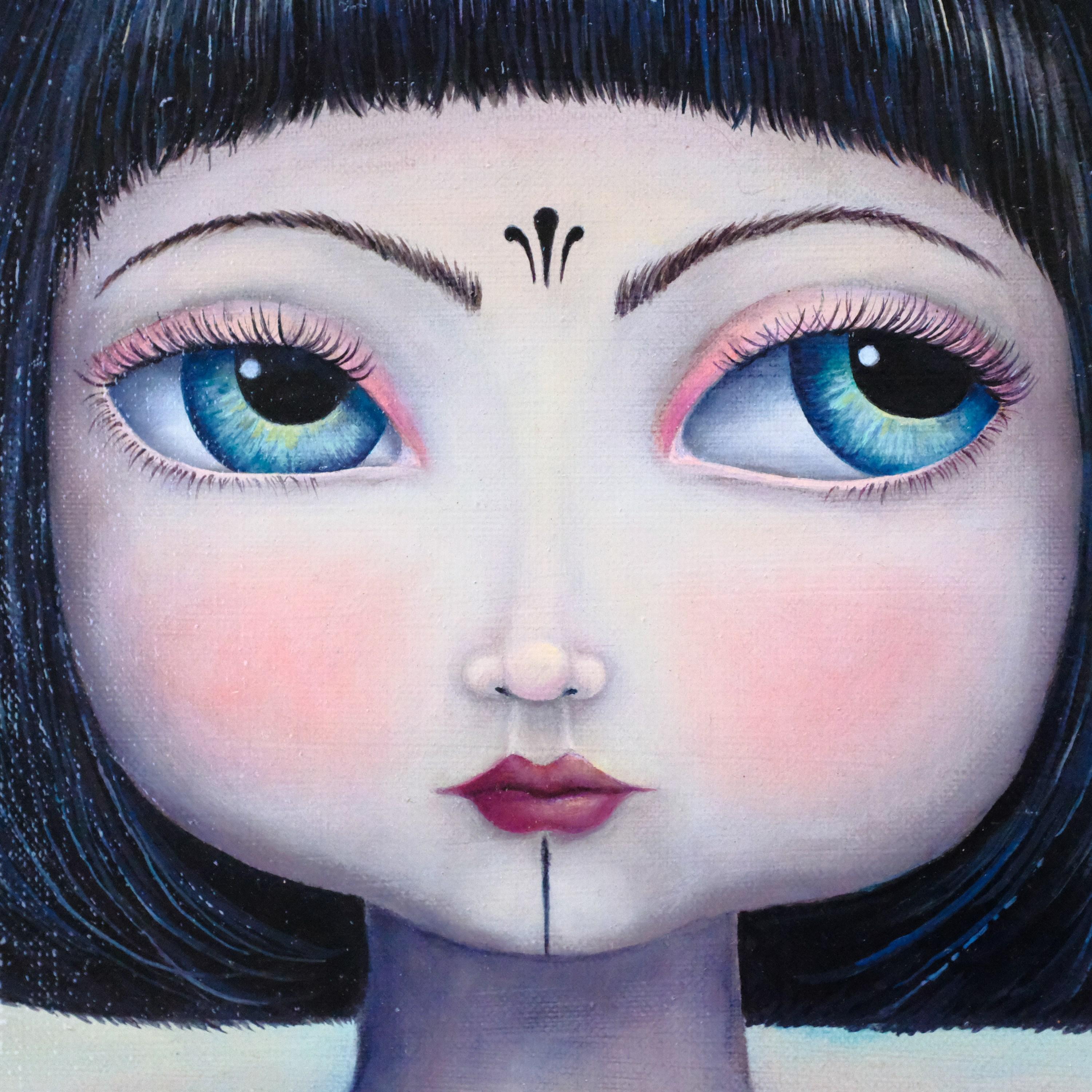 Cleopatra (Pittura a olio, Simbolista, Culture antiche, Pop, Surreale, ~40% OFF) - Figurative Painting Grigio di Stella Jae