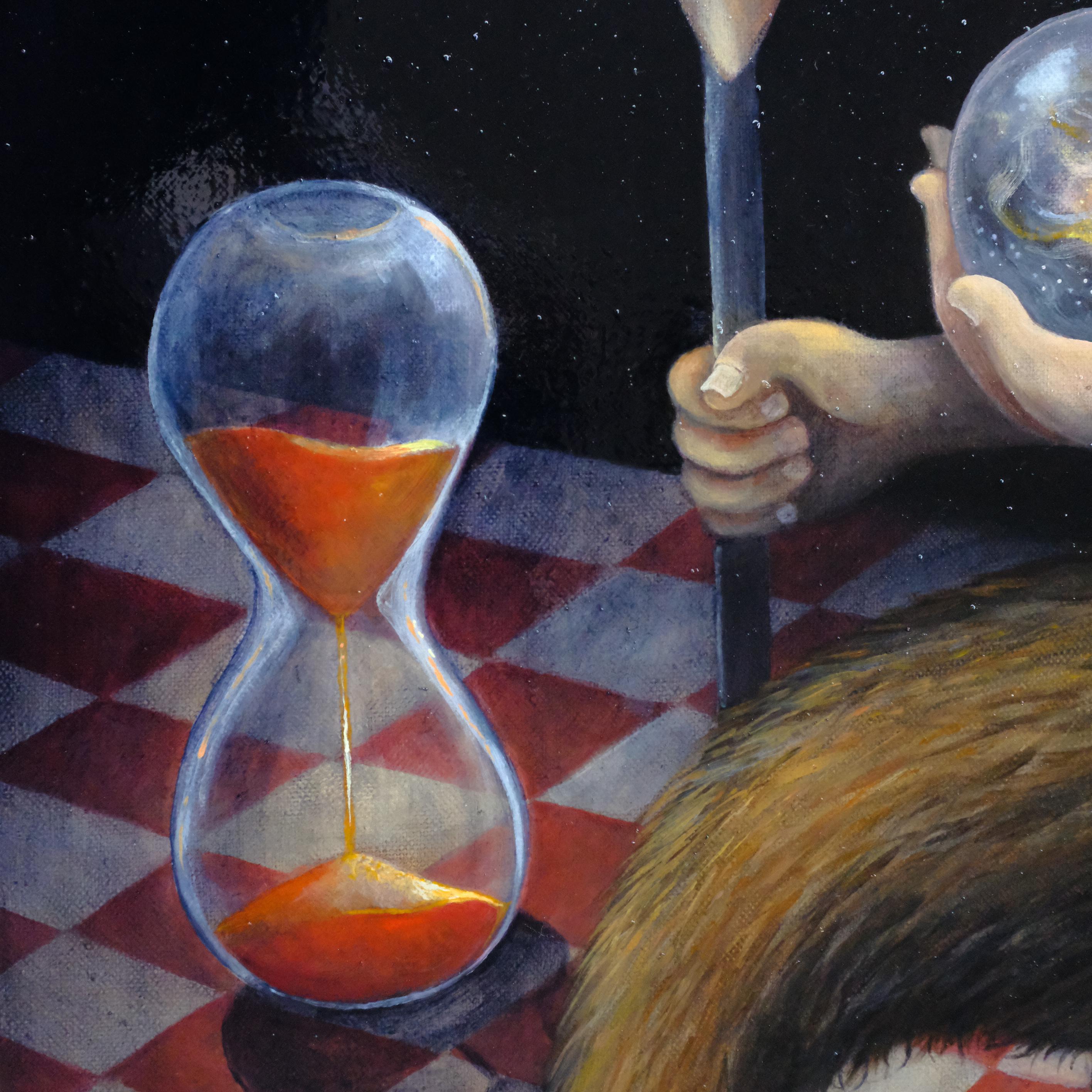 El Santo de la Muerte (Pintura al Óleo, Simbolista, Muerte, Surrealista, ~40% DESCUENTO) en venta 4