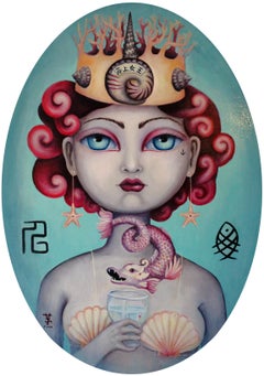 La Reine (Pittura a olio, Simbolista, Ritratto)