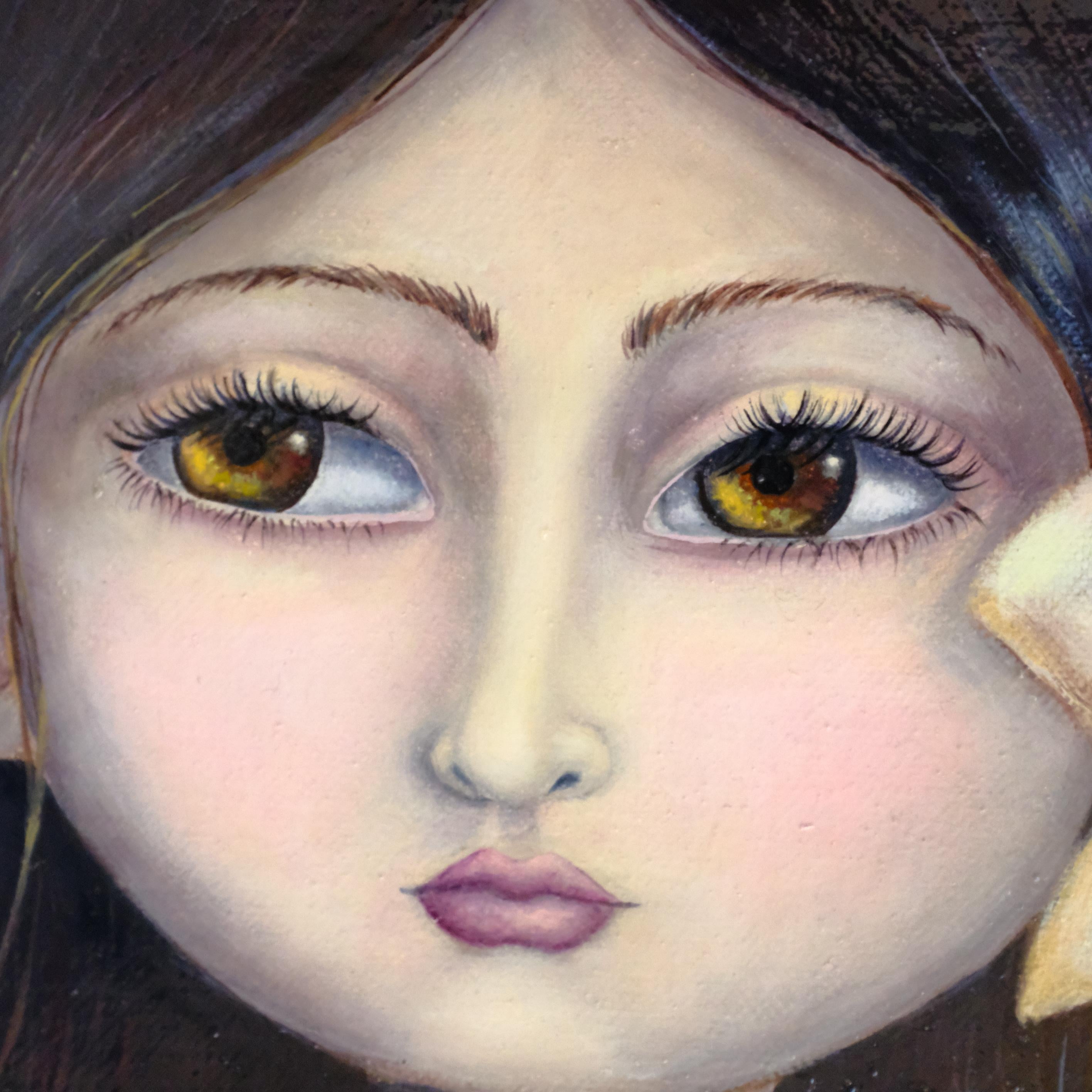 Vicissitudes (Ölmalerei, Symbolistisch, antike Kulturen, Pop, Surreal, ~47% OFF) (Grau), Portrait Painting, von Stella Jae