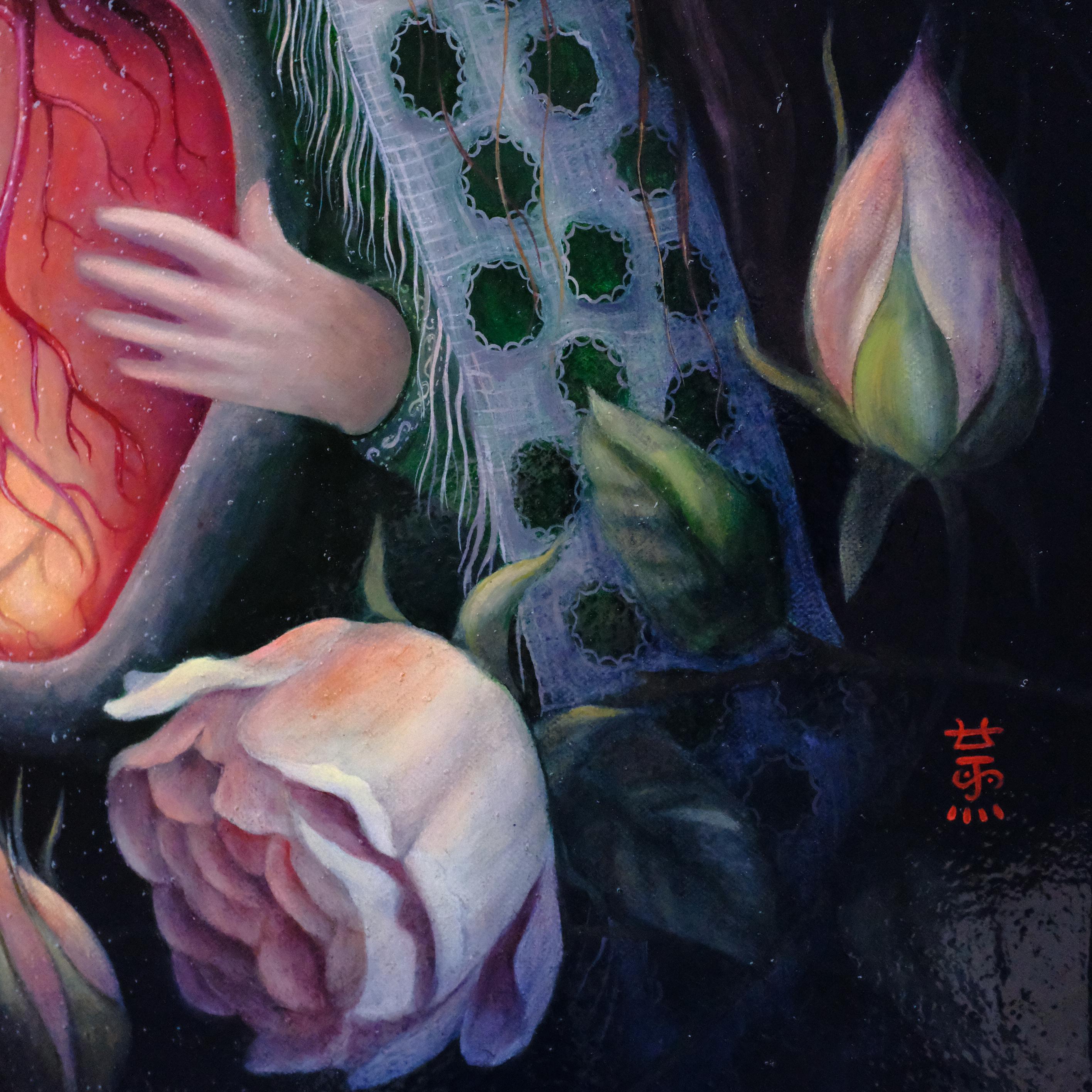Xin (Ölgemälde, Symbolist, Herz, Contemporary Pop, Surreal, ~40% OFF) im Angebot 5