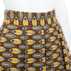STELLA JEAN multicolor cotton ethnic print high waist flared skirt IT38 XS