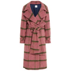 Stella Jean Pink Check Wool Coat - Size US 6