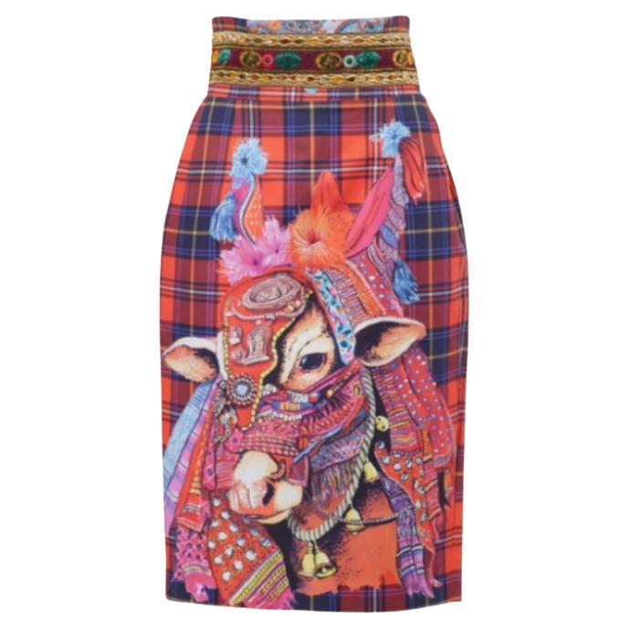 Stella Jean Printed Pencil Skirt - '10s