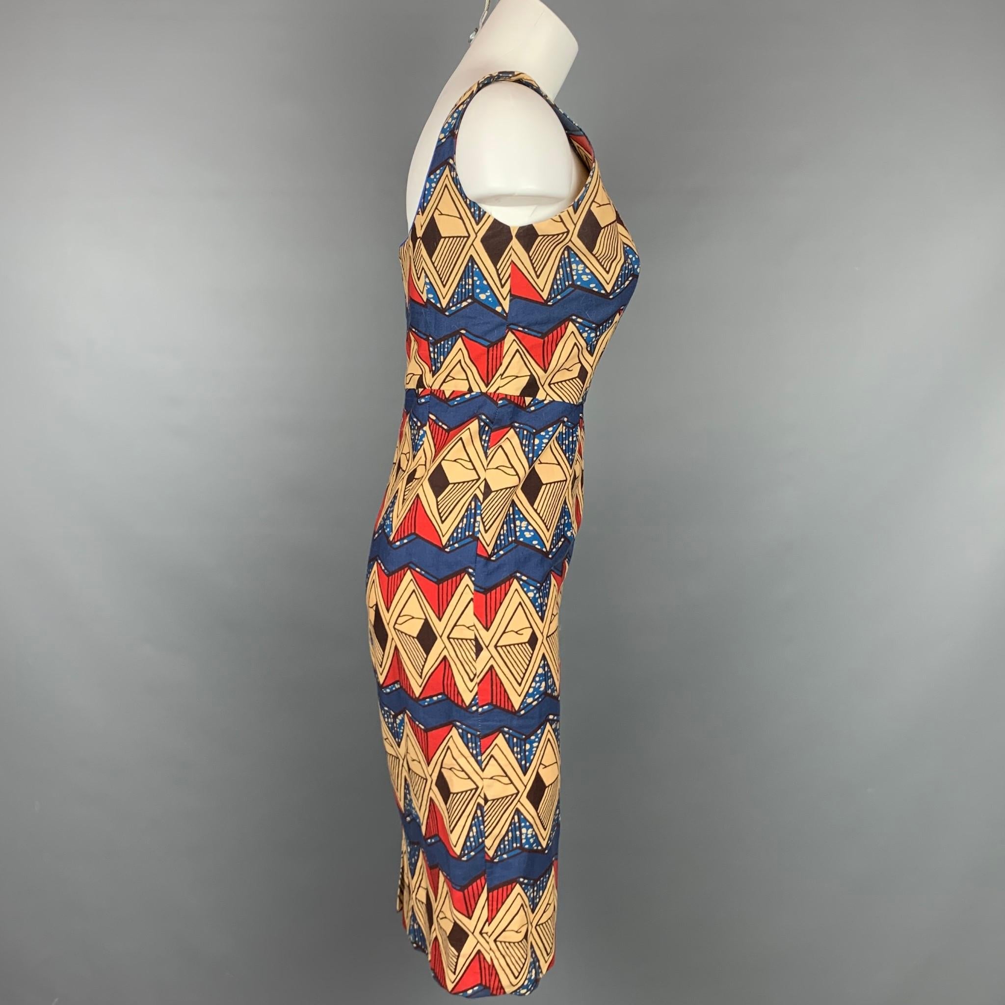 STELLA JEAN dress comes in a multi-color abstract print cotton featuring a a-line style, sleeveless, and a back zipper closure. Made in Italy.

Very Good Pre-Owned Condition.
Marked: IT 42
Original Retail Price: $890.00

Measurements:

Bust: 30