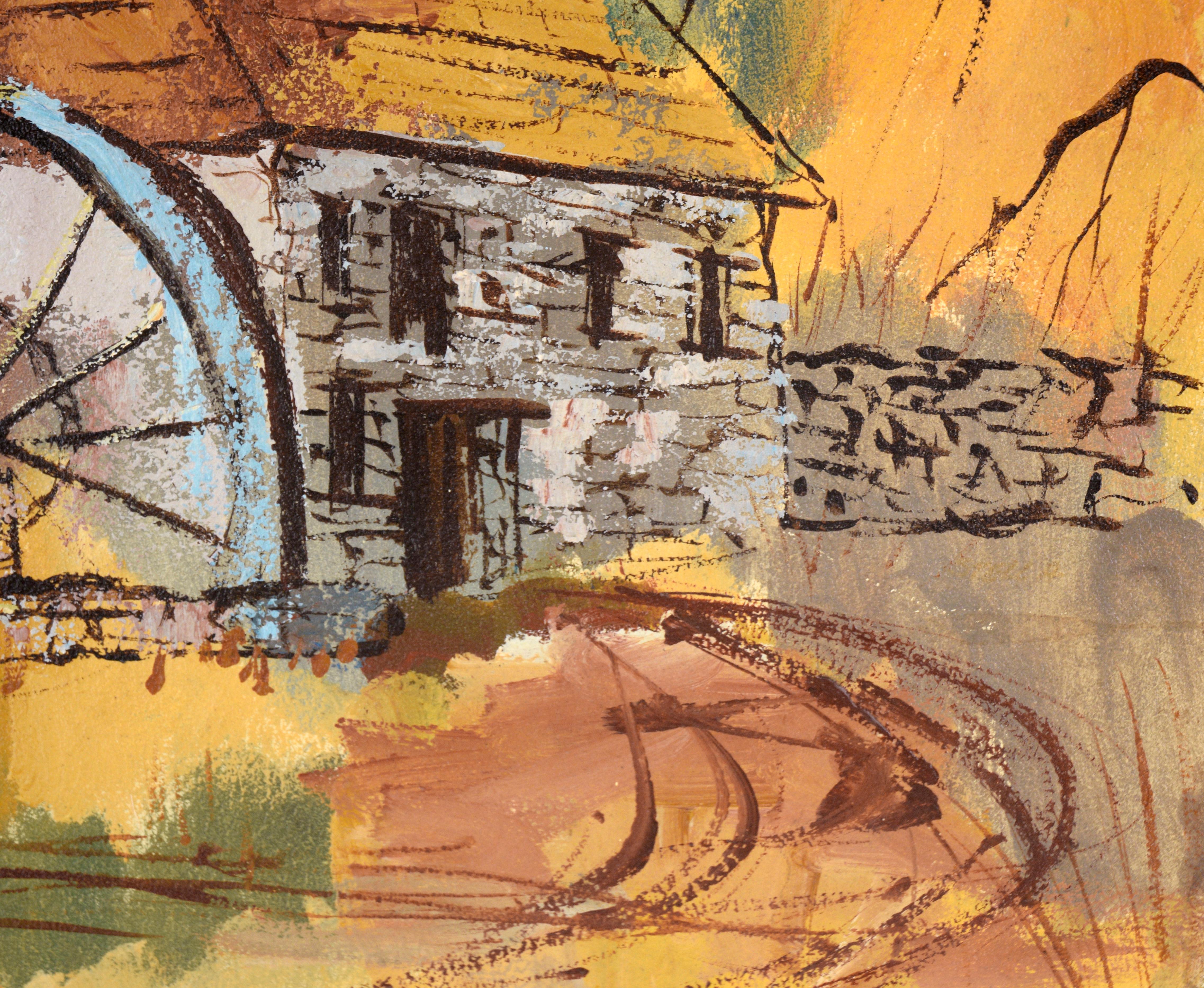 Forbes Mill, Los Gatos - Historic Landscape Original Oil on Masonite For Sale 2