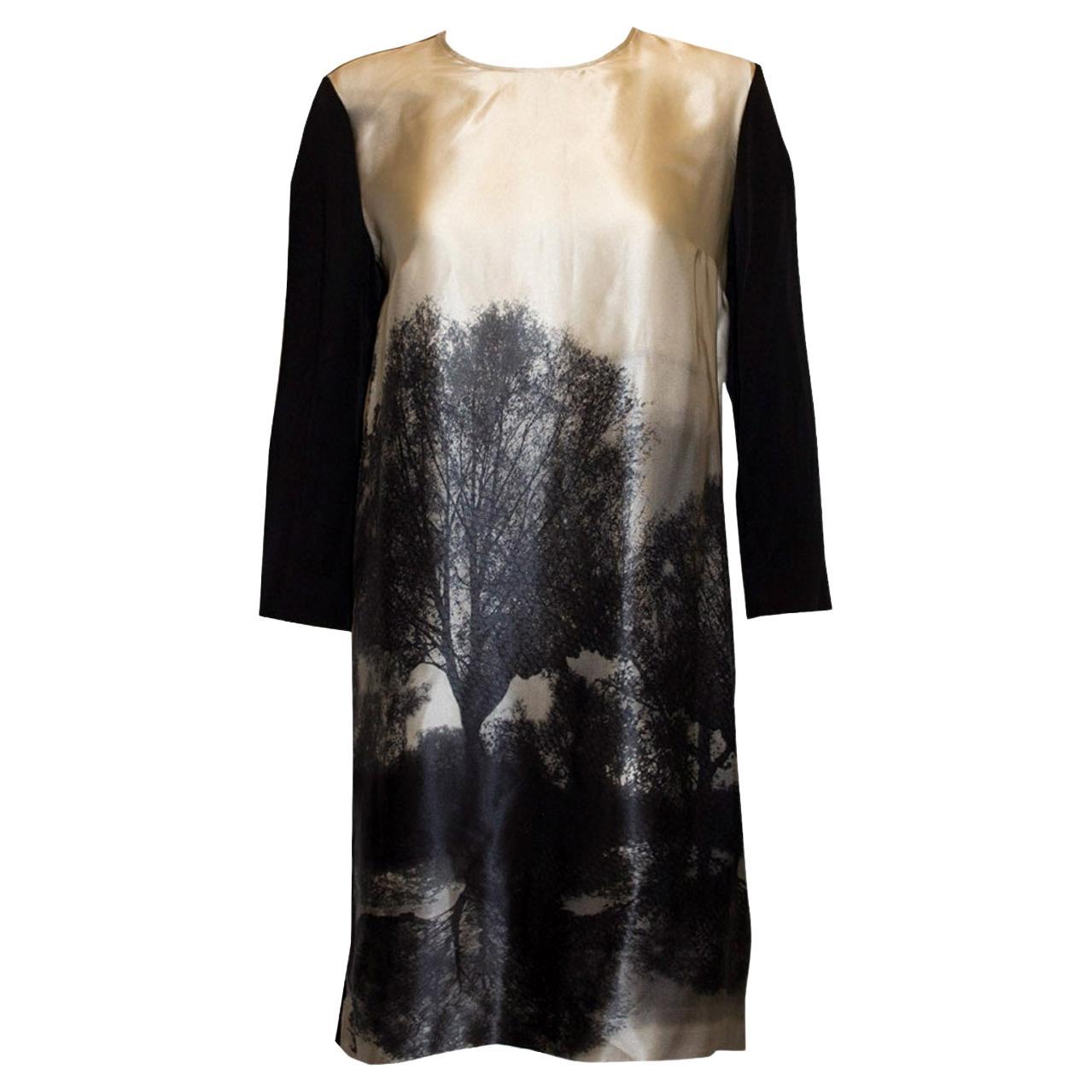 Stella Mc Cartney Silk Tree Print Dress For Sale