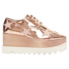 STELLA MCCARTENEY Elyse copper metallic star platform brogue EU36.5