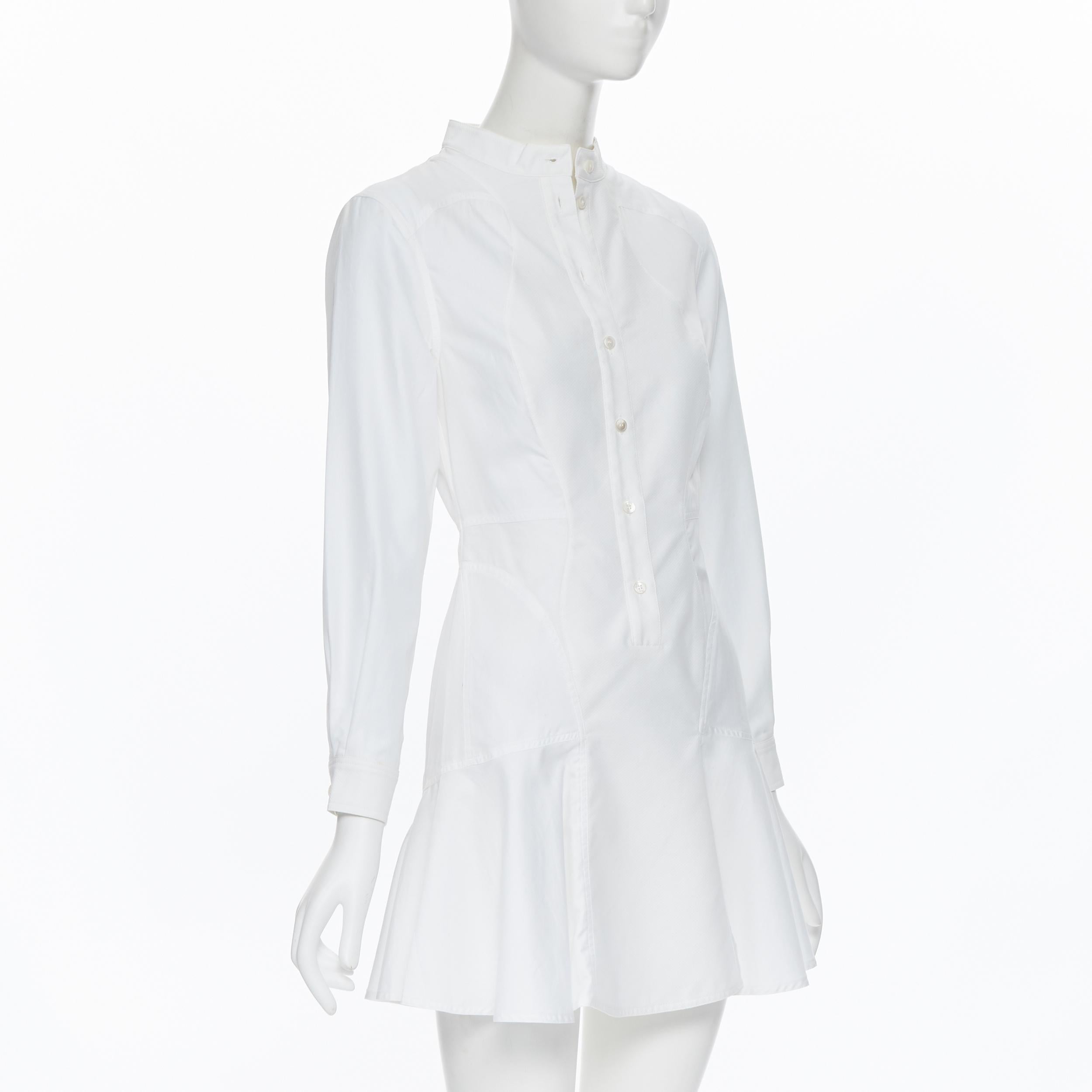 STELLA MCCARTNEY 100% cotton white contour panel fit flared dress IT36 XS In Fair Condition In Hong Kong, NT