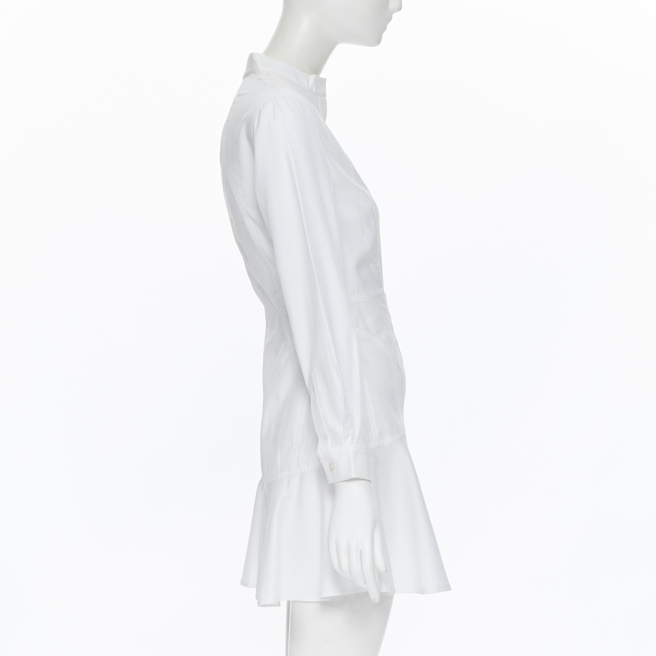 Women's STELLA MCCARTNEY 100% cotton white contour panel fit flared dress IT36 XS