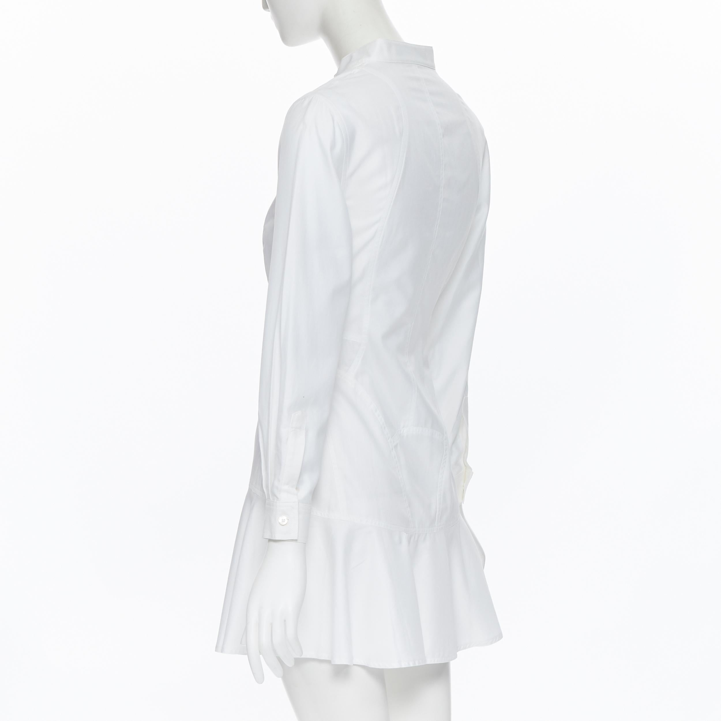 STELLA MCCARTNEY 100% cotton white contour panel fit flared dress IT36 XS 2