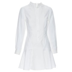 STELLA MCCARTNEY 100% cotton white contour panel fit flared dress IT36 XS