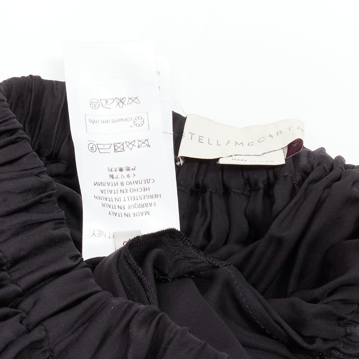 STELLA MCCARTNEY 100% silk black crin flounce hem tiered midi skirt IT36 XXS For Sale 4