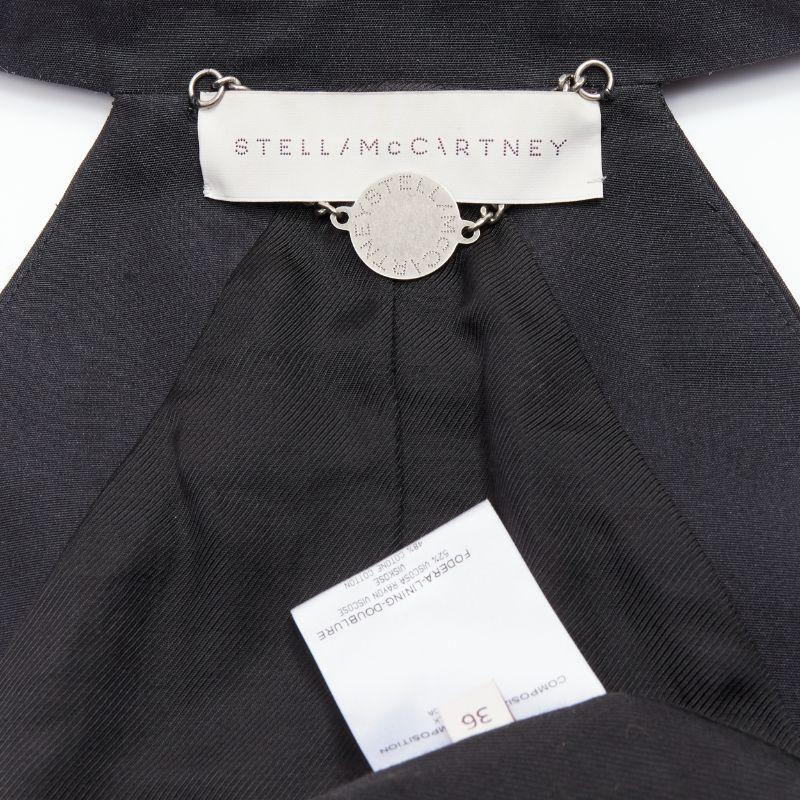 STELLA MCCARTNEY 100% silk black double breasted halter neck tux top IT36 XXS For Sale 5