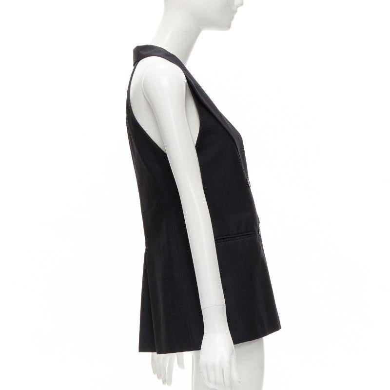Women's STELLA MCCARTNEY 100% silk black double breasted halter neck tux top IT36 XXS For Sale