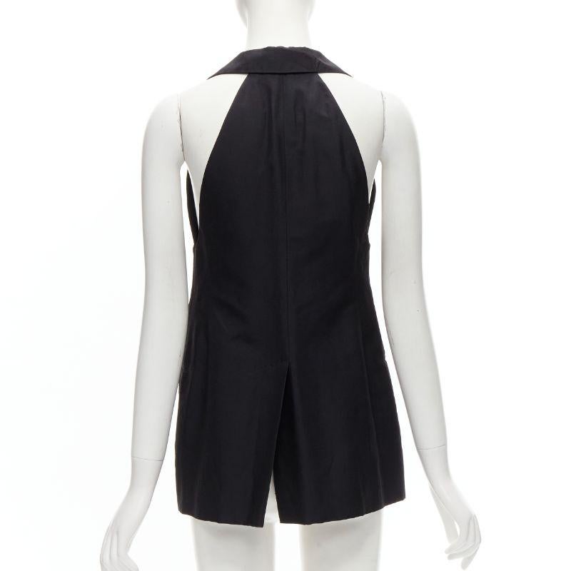 STELLA MCCARTNEY 100% silk black double breasted halter neck tux top IT36 XXS For Sale 1