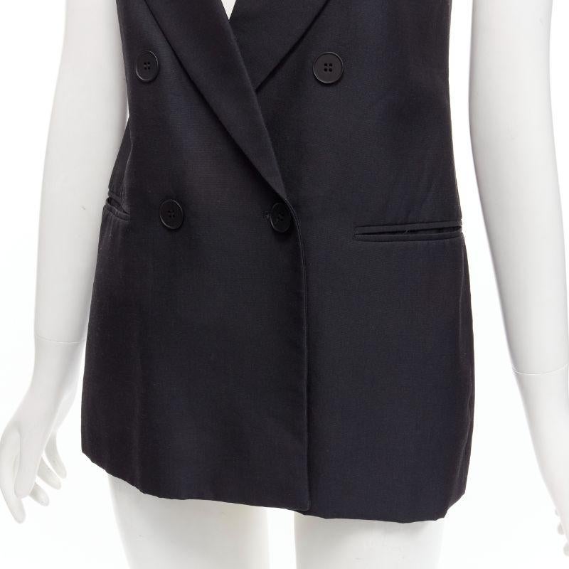 STELLA MCCARTNEY 100% silk black double breasted halter neck tux top IT36 XXS For Sale 3