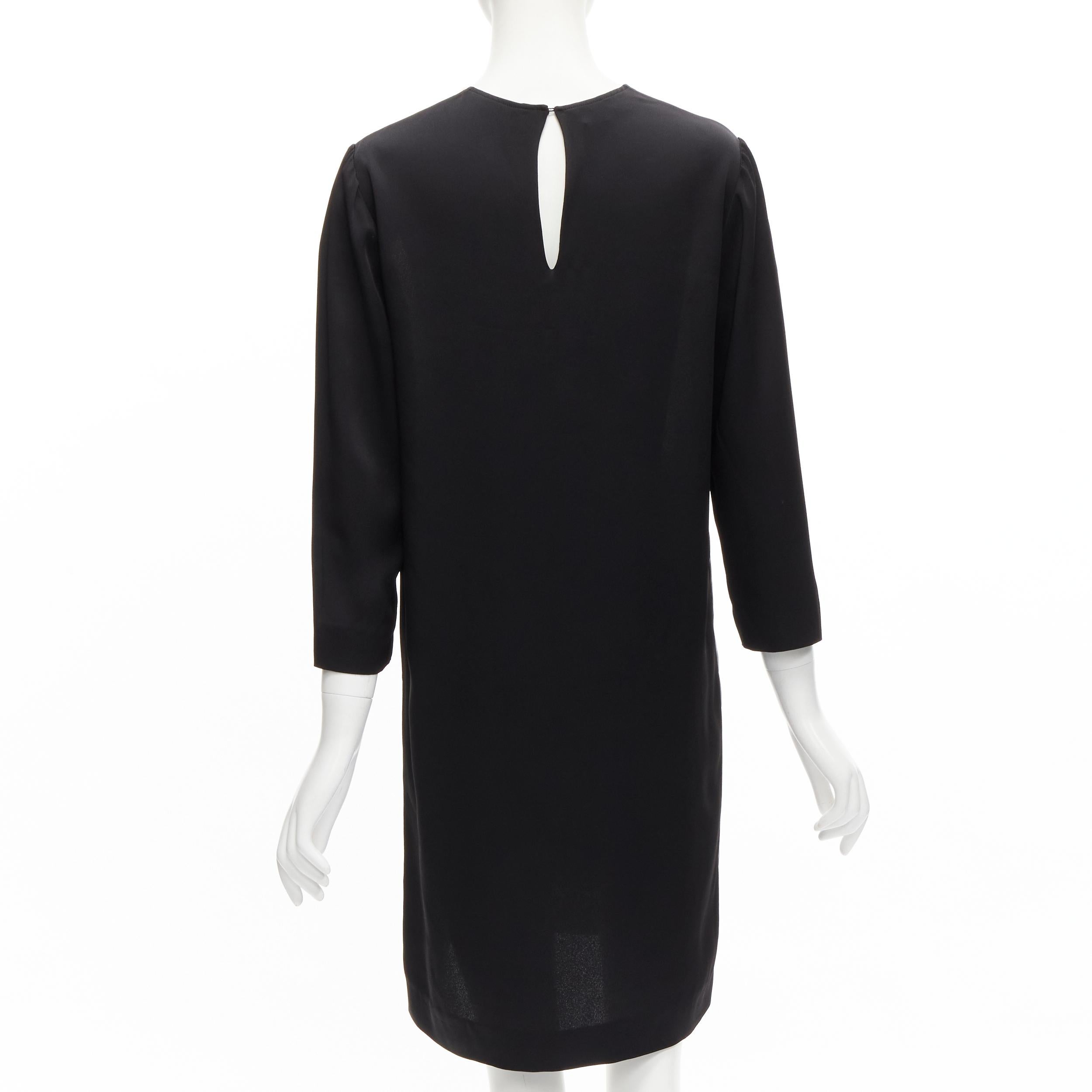 Women's STELLA MCCARTNEY 100% silk black grey tree photo print crew neck dress