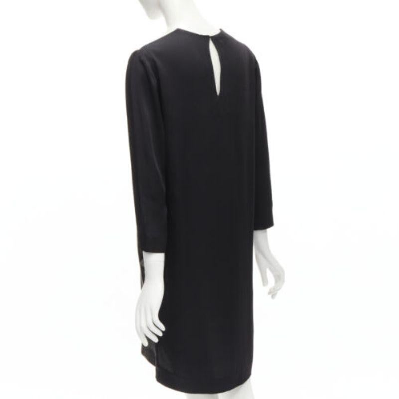 STELLA MCCARTNEY 100% silk black grey tree photo print crew neck dress For Sale 2
